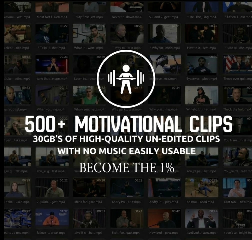 500+ Premium Motivational Clips – Engineered for Viral Authority